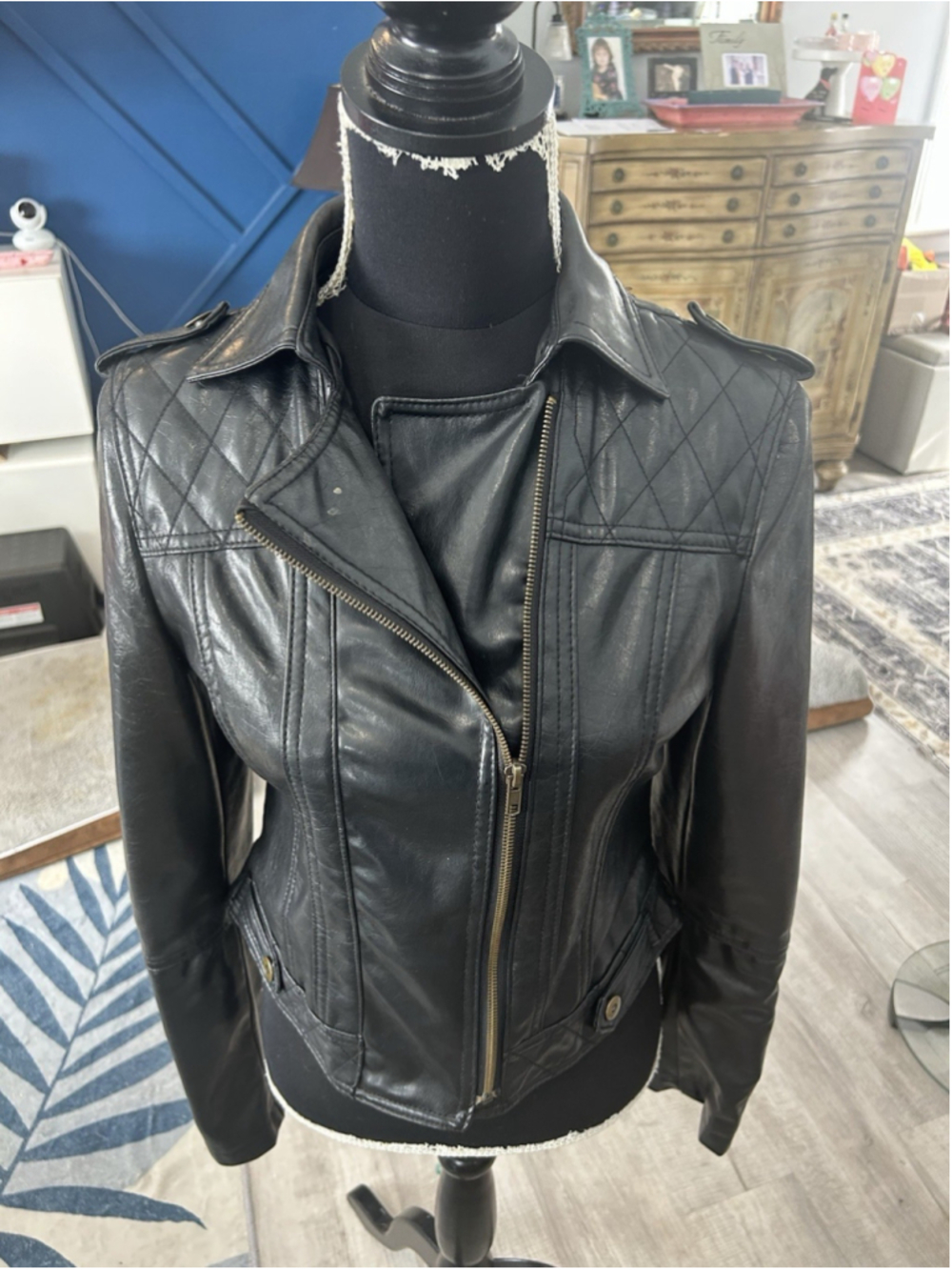 Zoe Faux Leather Girls Size 14 Black